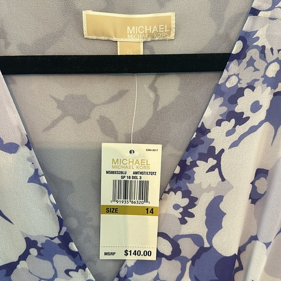 Michael Kors Spring V-Neck Floral Dress NWT - Picture 4 of 7